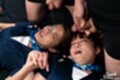 Kawanami saki face glazed komatsu aya receiving facial cumshot